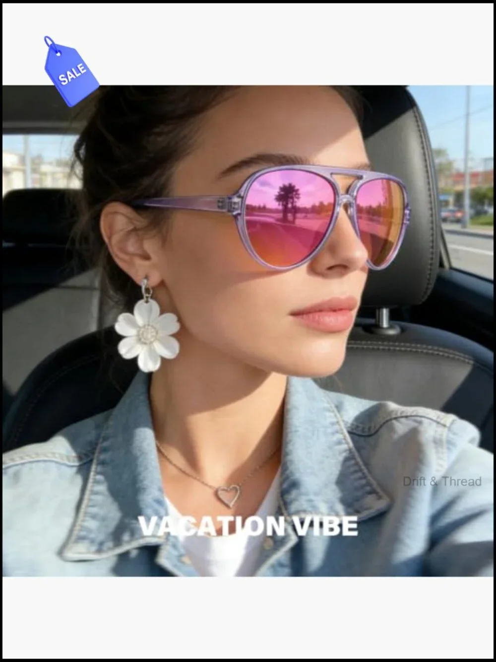 Polarized Aviator Sunglasses Women Sporty Tangle Free Frame UV Protection